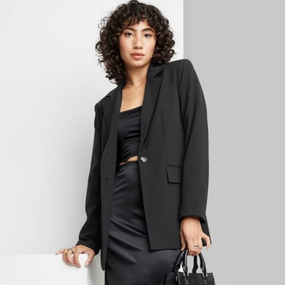 Women's Oversized Party Blazer - Wild Fable Black XXS